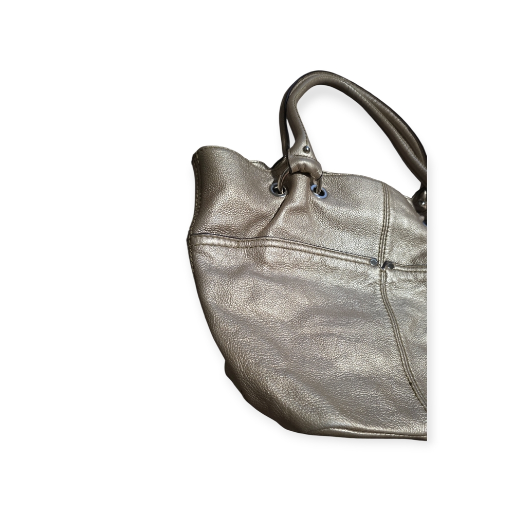 Tignanello Metallic Gold Leather Shoulder Bag - Picture 4 of 13